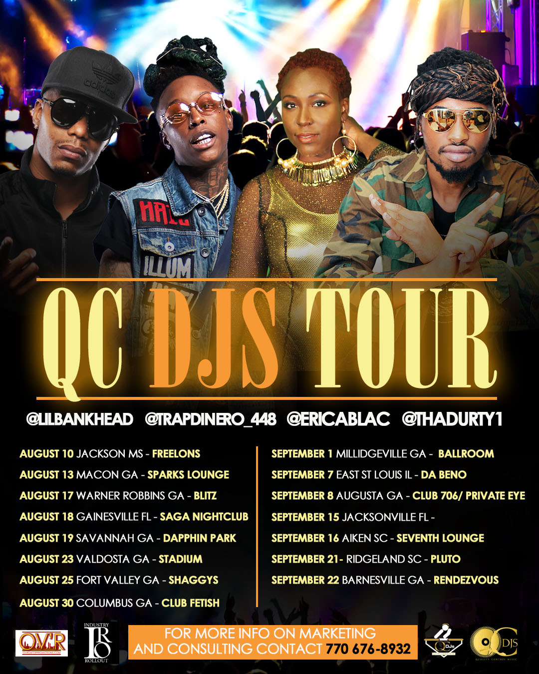 Erica Blac , DurtyDu And Trap Dinero Will Be Headlining QC DJ’s Tour |